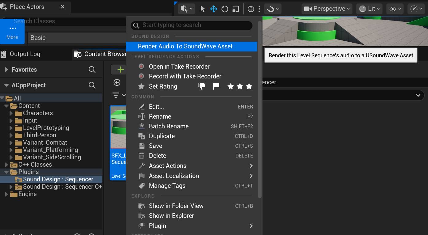 Render Audio To UsoundWave Asset