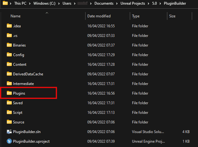 Unreal Engine Plugins Folder